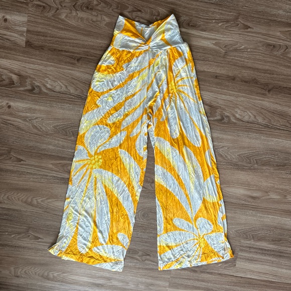 Free People Movement Just Breathe Printed Wide Leg Pants - Picture 1 of 6